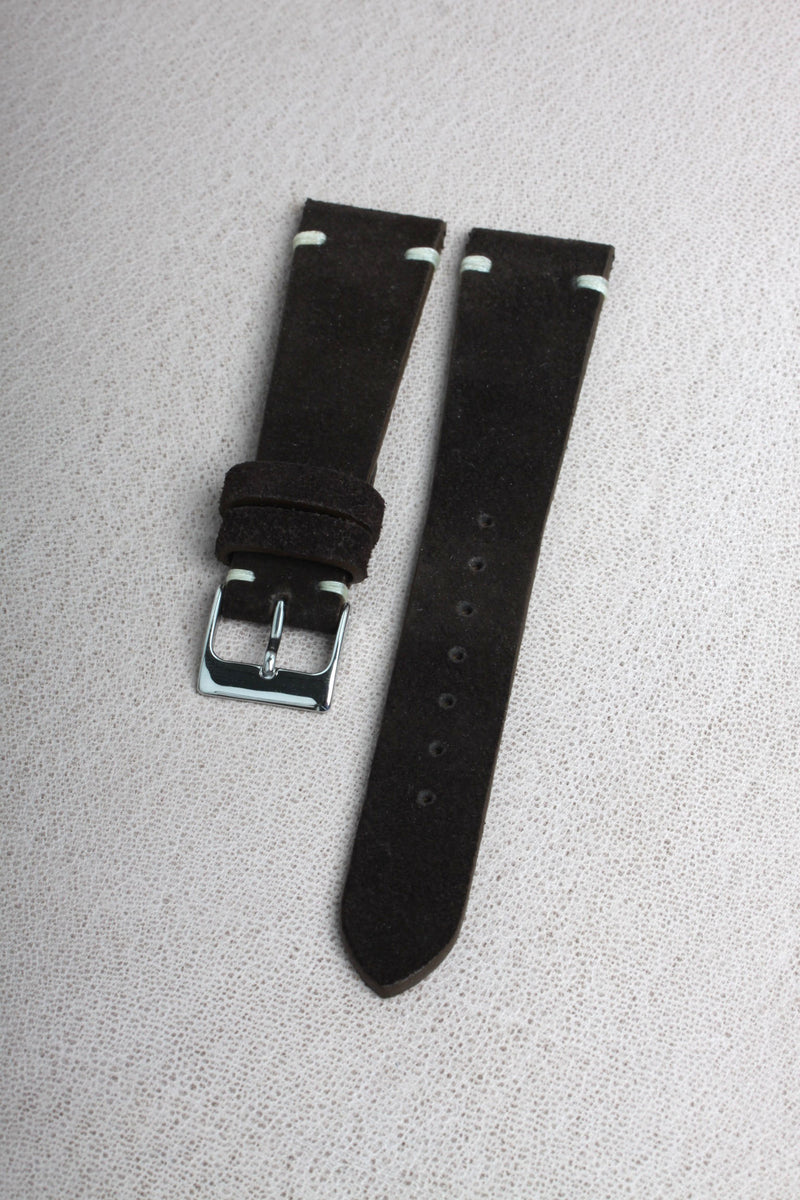 Dark Brown Suede Watch Strap - David Lane Design