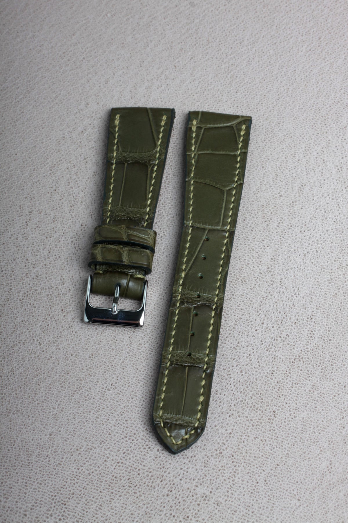 Loden Green Matte Alligator Watch Strap - David Lane Design