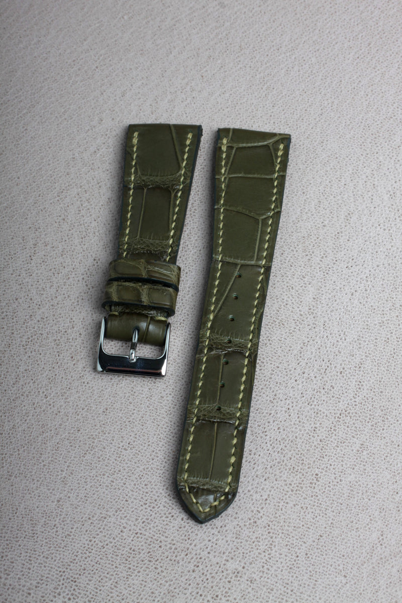 Loden Green Matte Alligator Watch Strap - David Lane Design