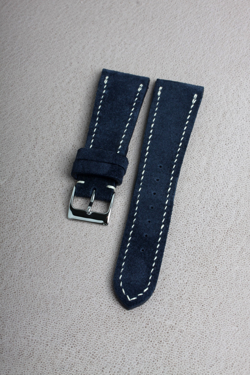 Navy Blue Suede Watch Strap - David Lane Design