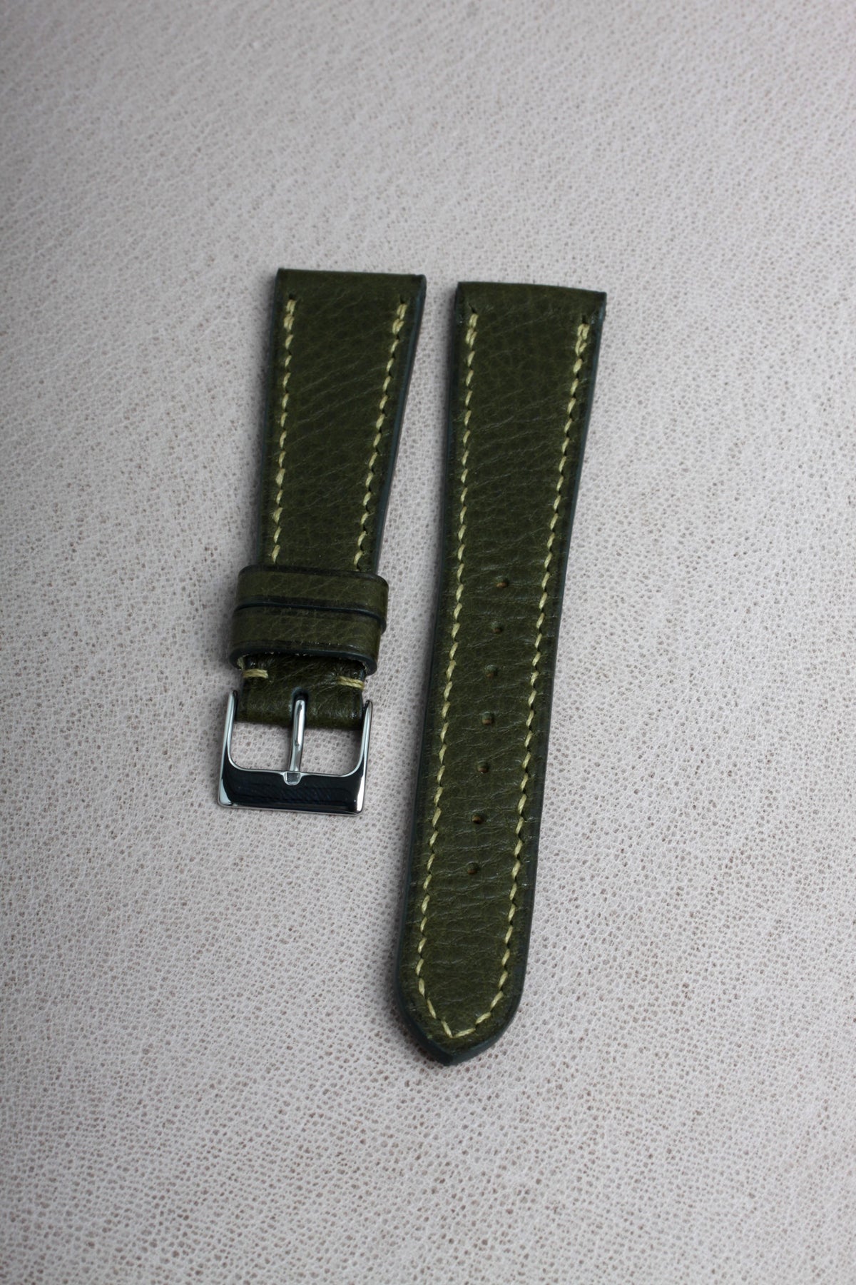 Olive Minerva Box Calf Watch Strap - David Lane Design