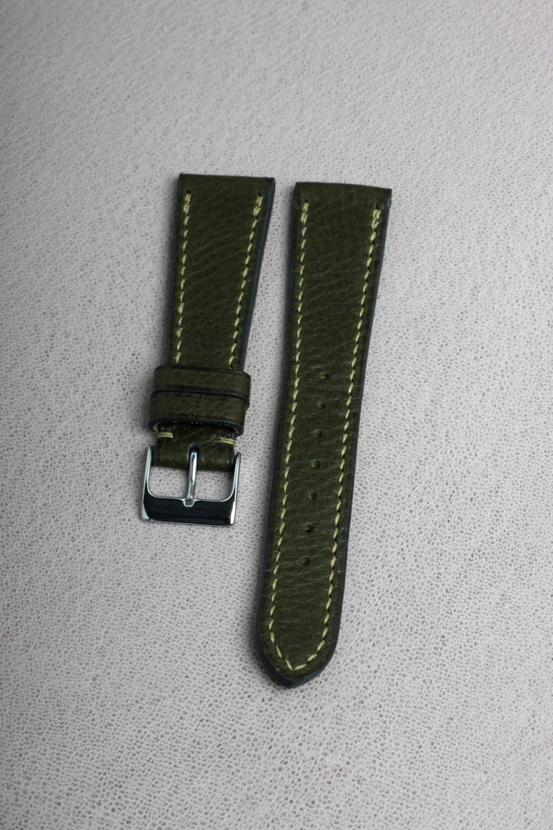 Olive Minerva Box Calf Watch Strap - David Lane Design