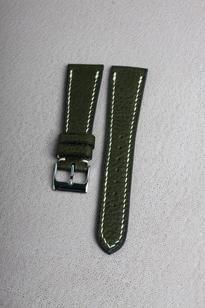 Olive Minerva Box Calf Watch Strap - David Lane Design