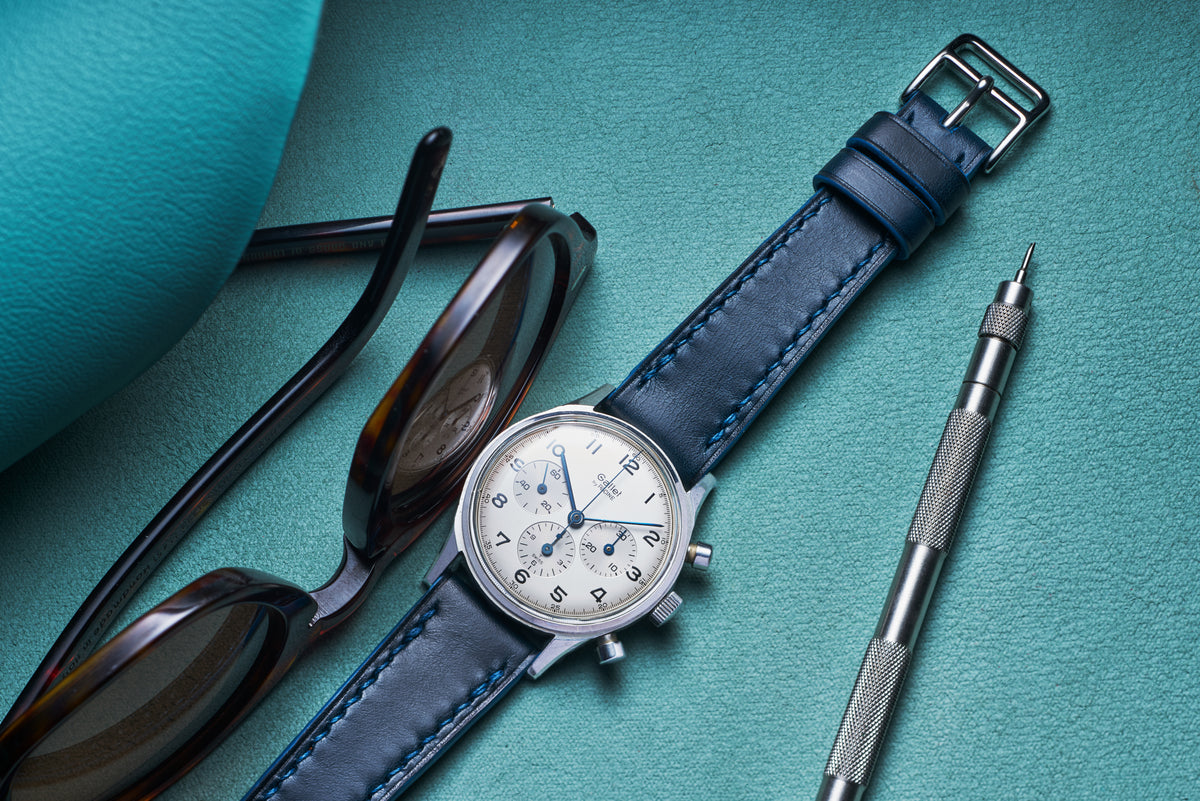 Blue Buttero Calfskin Watch Strap - David Lane Design