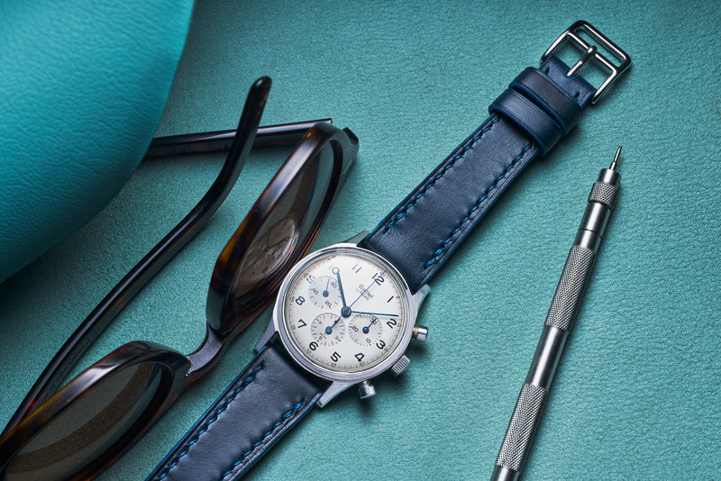 Blue Buttero Calfskin Watch Strap - David Lane Design