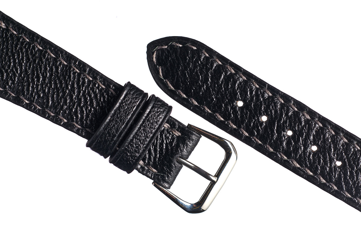 Black Goatskin Watch Strap - David Lane Design