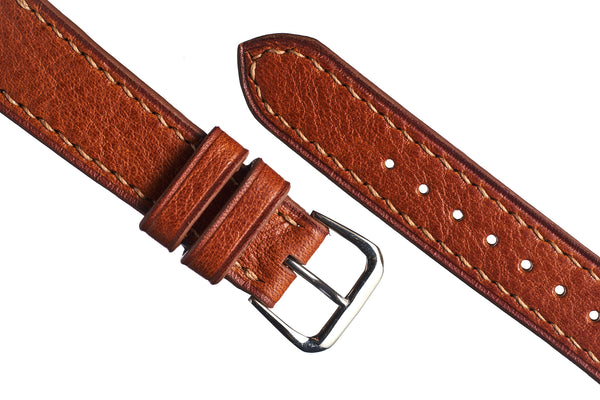 Tan Textured Calf Leather Watch Band