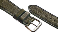 Olive Pebble Grain Calfskin Watch Strap - David Lane Design