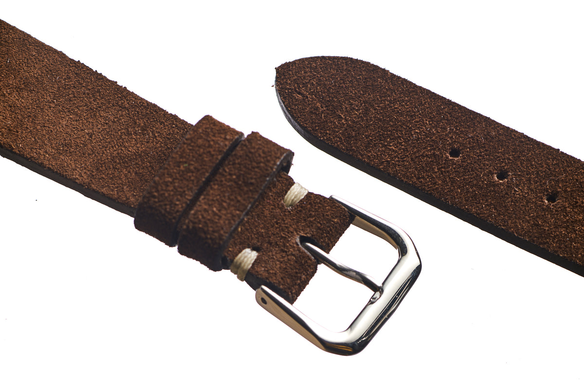 Dark Brown Suede Watch Strap - David Lane Design