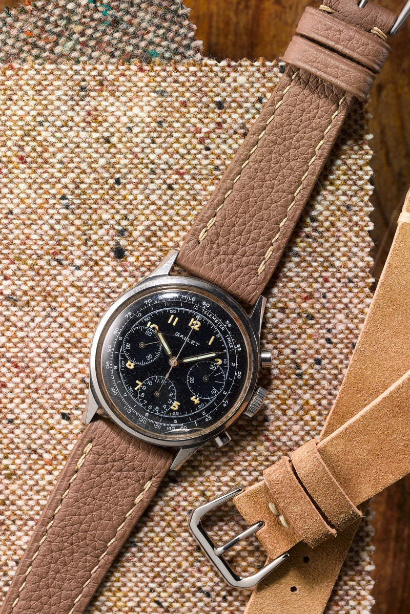 Taupe Alpine Shrunken Calf Watch Strap - David Lane Design