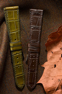 Chocolate Matte Alligator Watch Strap - David Lane Design