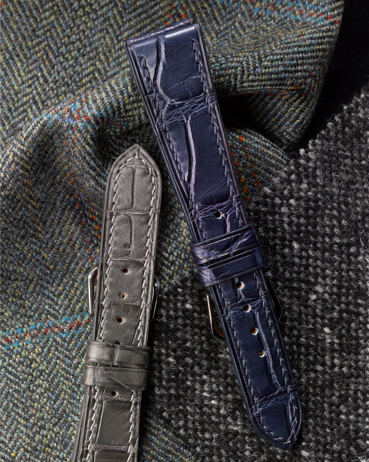 Slate Gray Matte Alligator Watch Strap - David Lane Design