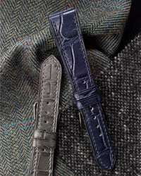 Slate Gray Matte Alligator Watch Strap - David Lane Design