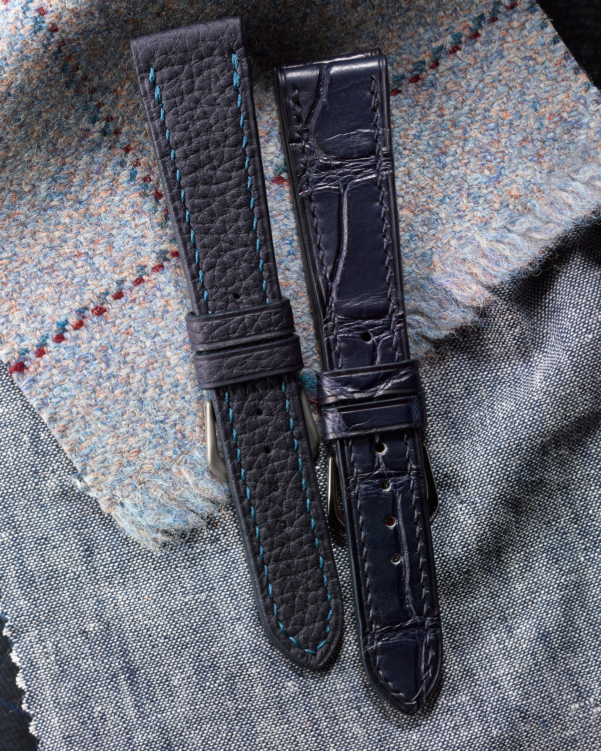 Navy Matte Alligator Watch Strap - David Lane Design