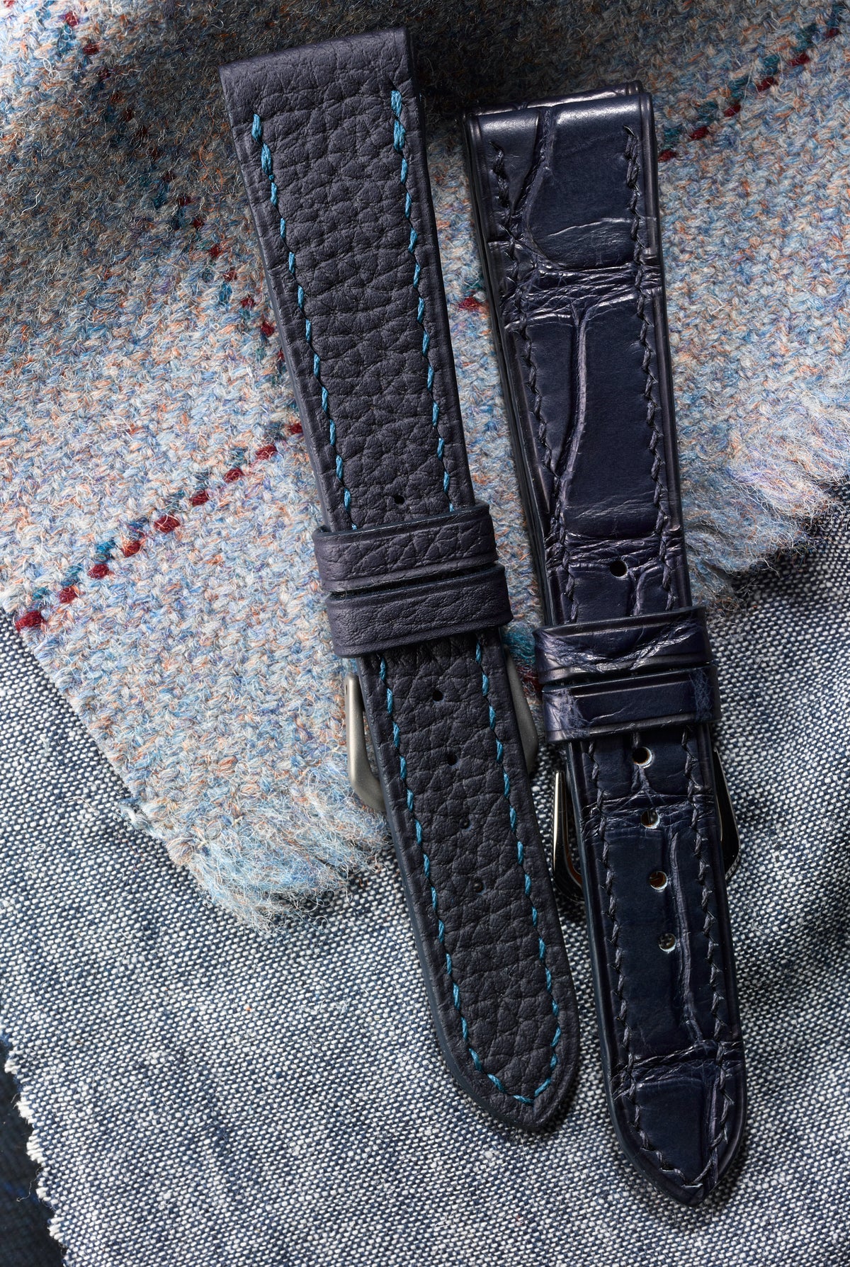 Navy Alpine Shrunken Calf Watch Strap - David Lane Design