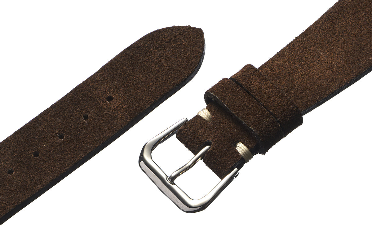 Dark Brown Suede Watch Strap - David Lane Design