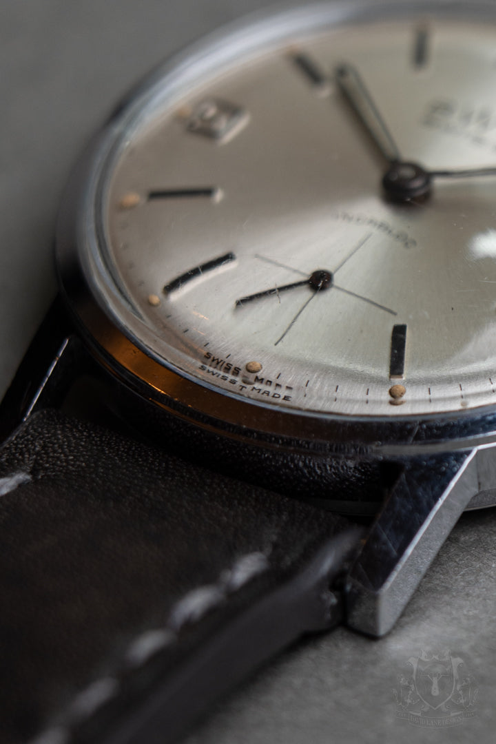BWC silver sunburst dial and date function - David Lane Design