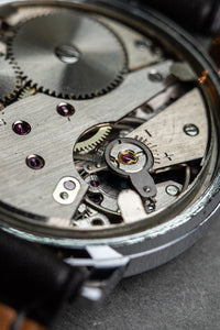 BWC silver sunburst dial and date function - David Lane Design