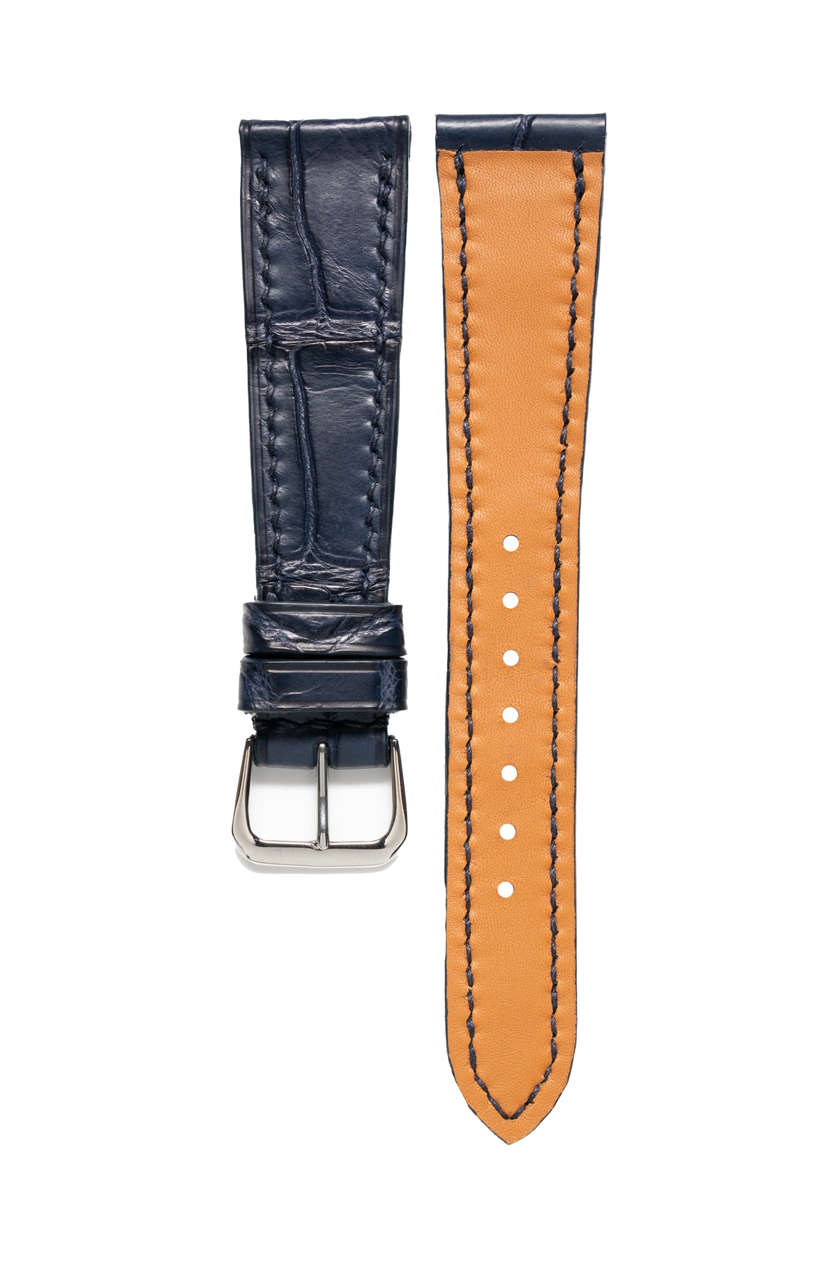 Navy Matte Alligator Watch Strap - David Lane Design