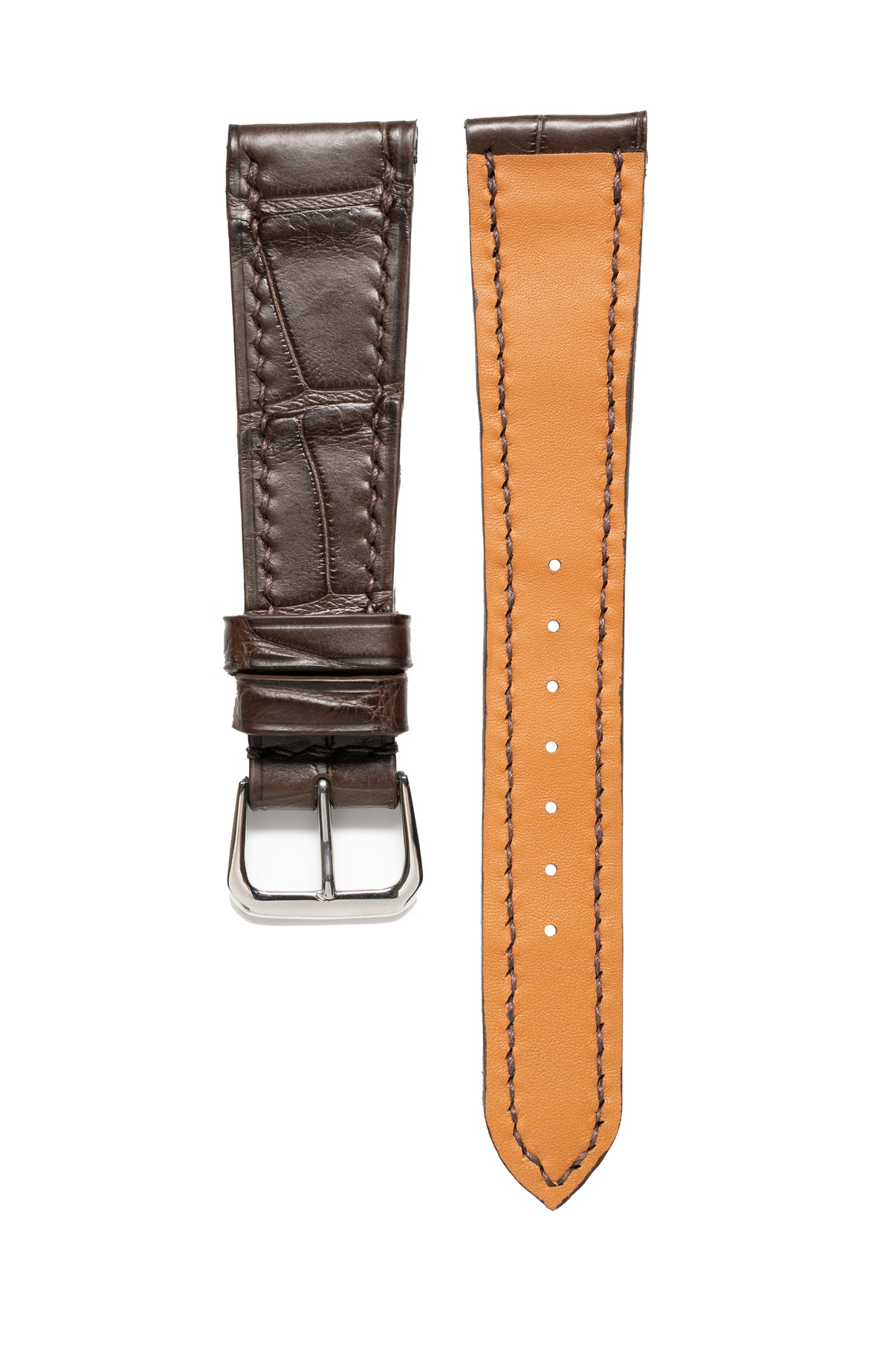 Chocolate Matte Alligator Watch Strap - David Lane Design