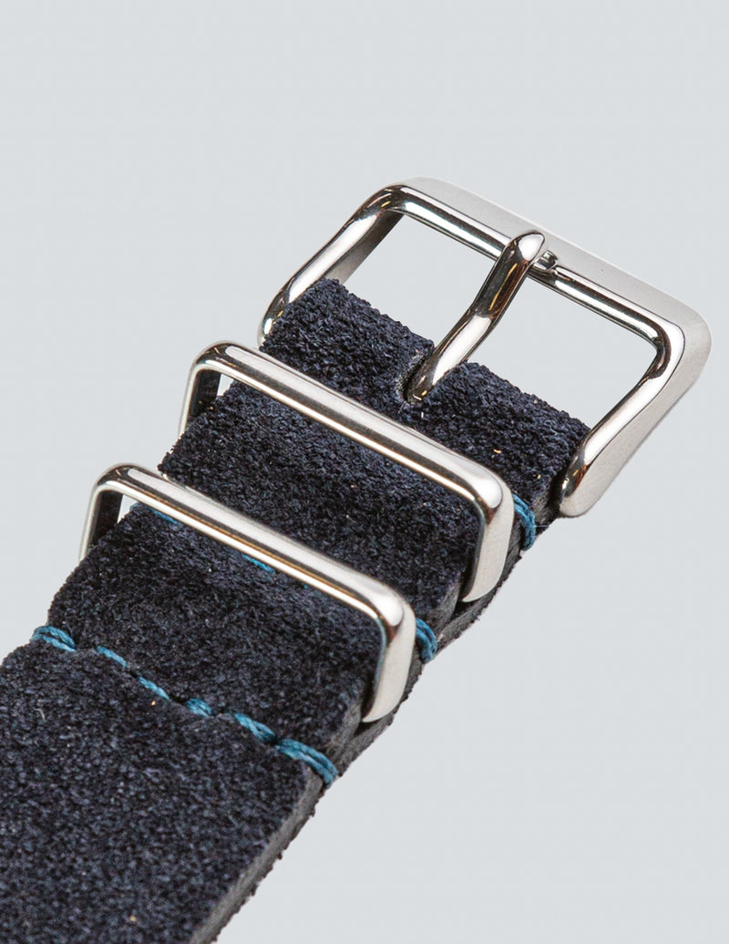 Navy Blue Suede Mil Spec Strap - David Lane Design