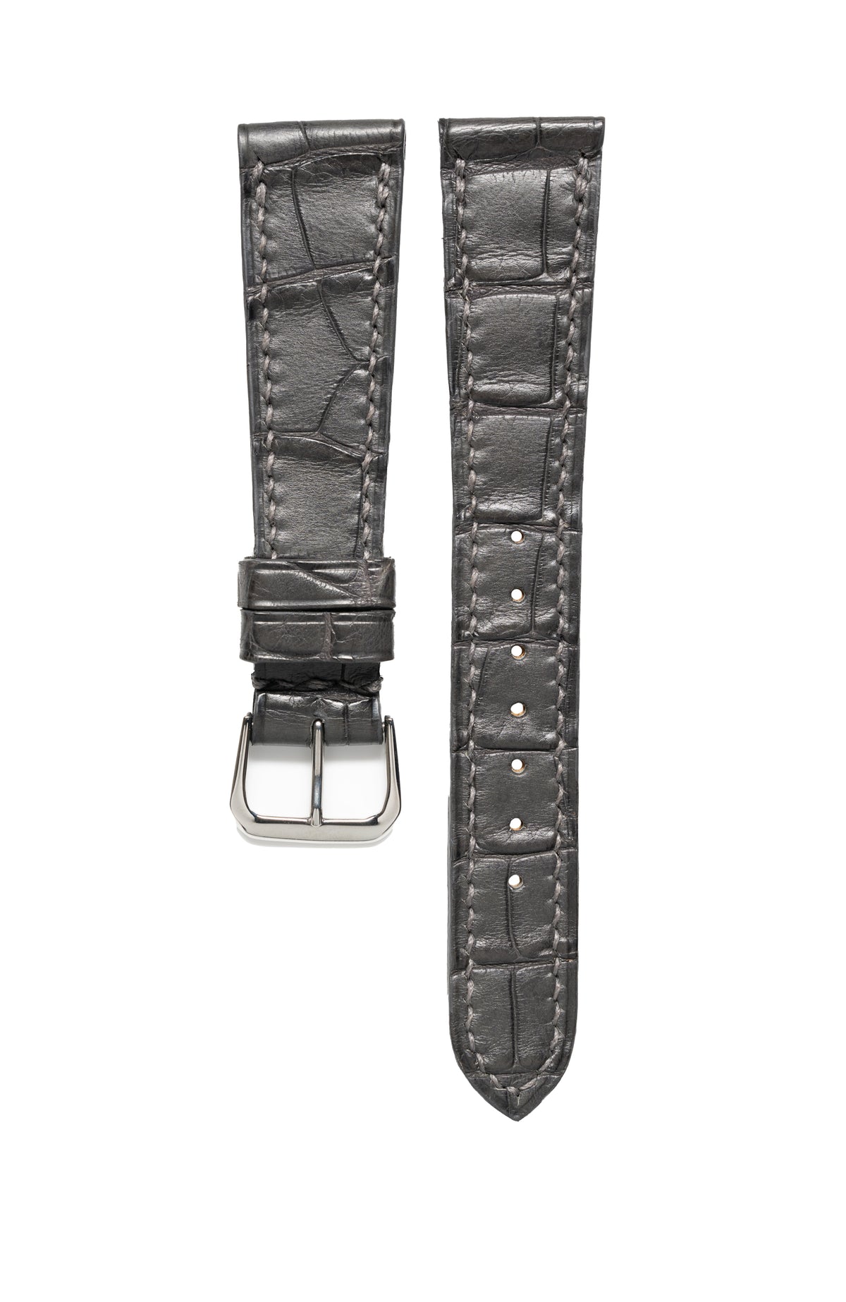 Slate Gray Matte Alligator Watch Strap - David Lane Design