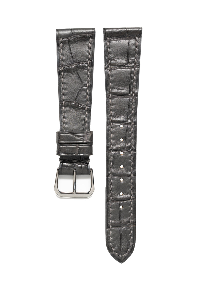 Slate Gray Matte Alligator Watch Strap - David Lane Design