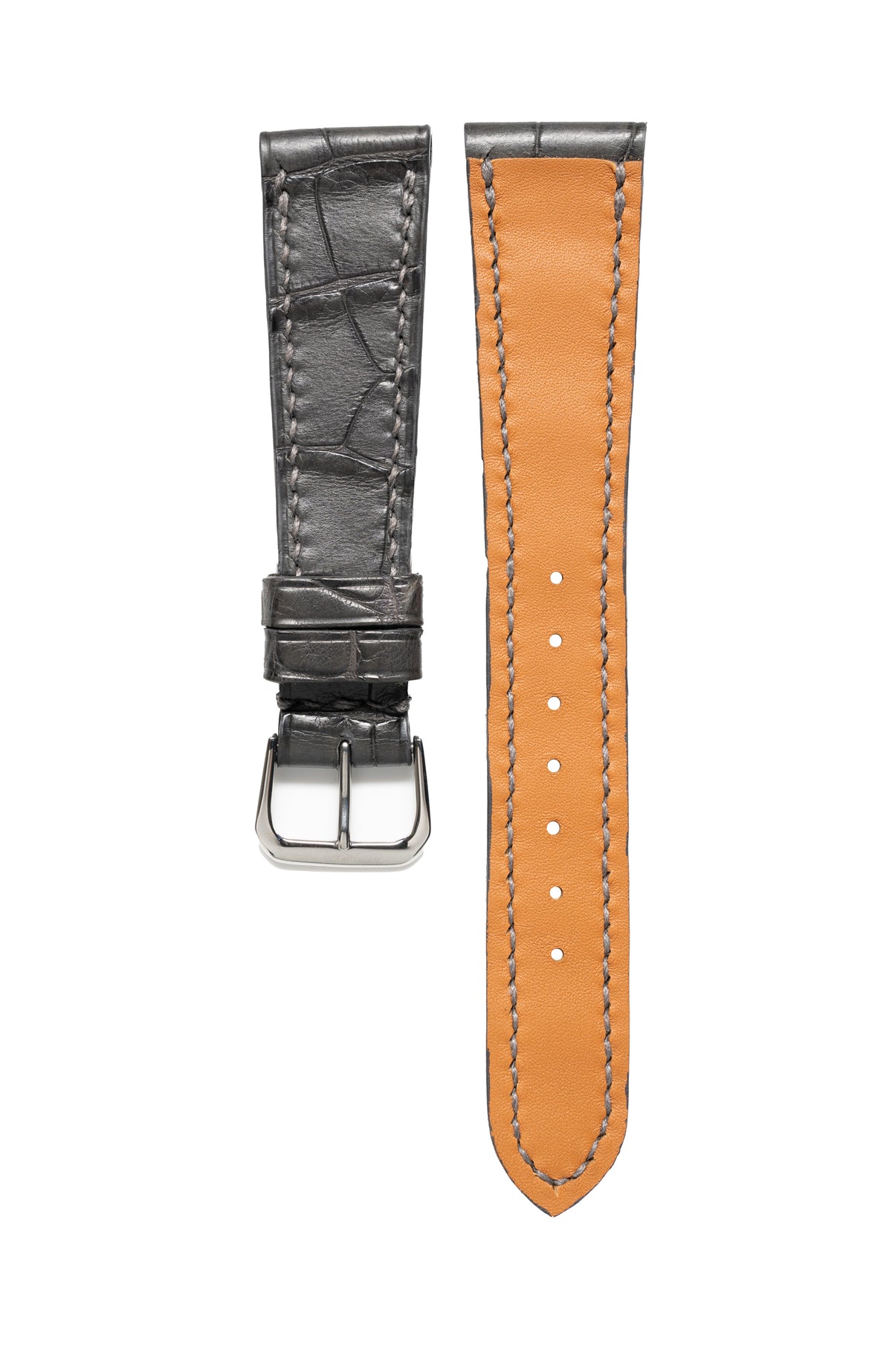 Slate Gray Matte Alligator Watch Strap - David Lane Design