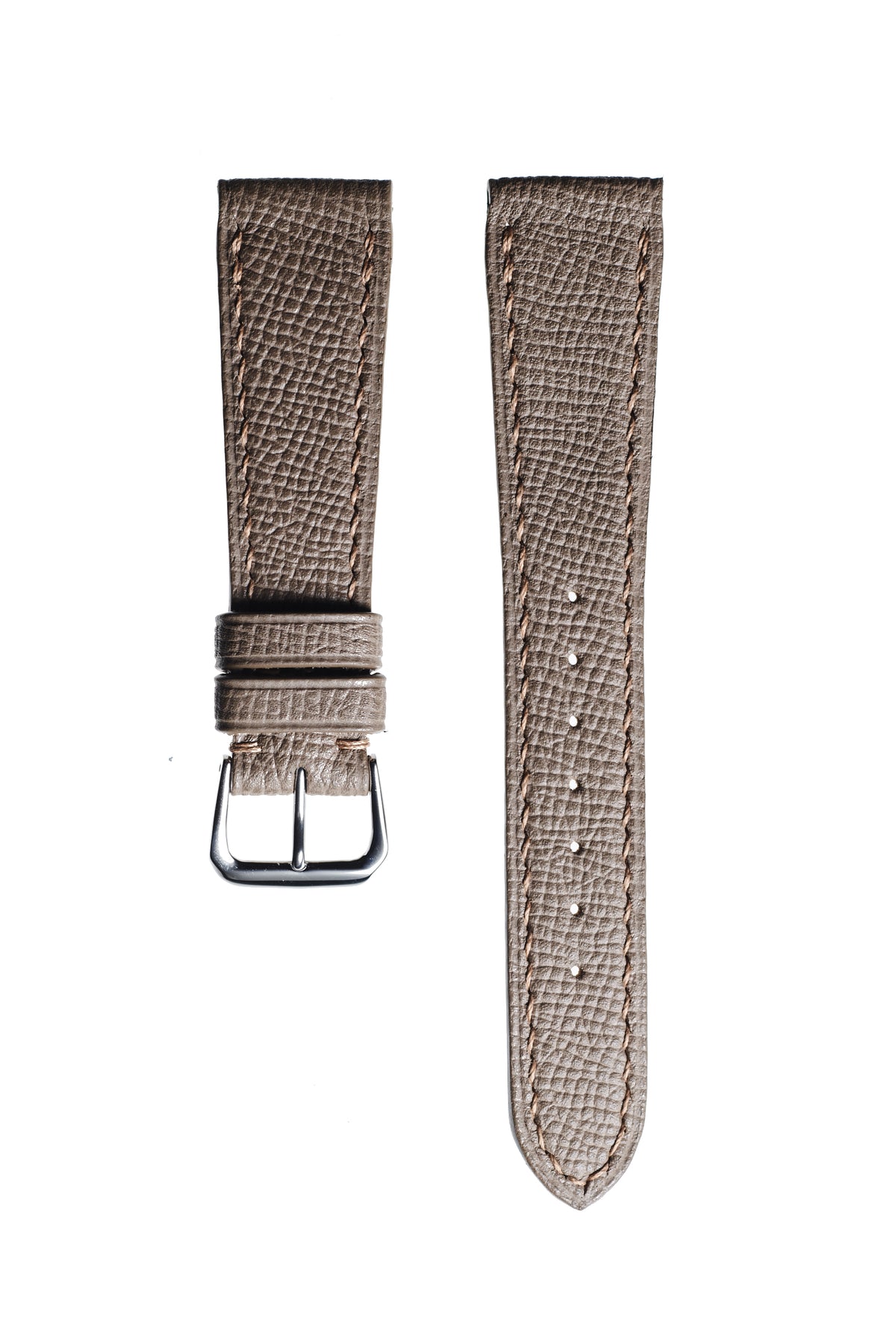 Taupe Epsom Grain Calfskin Watch Strap - David Lane Design