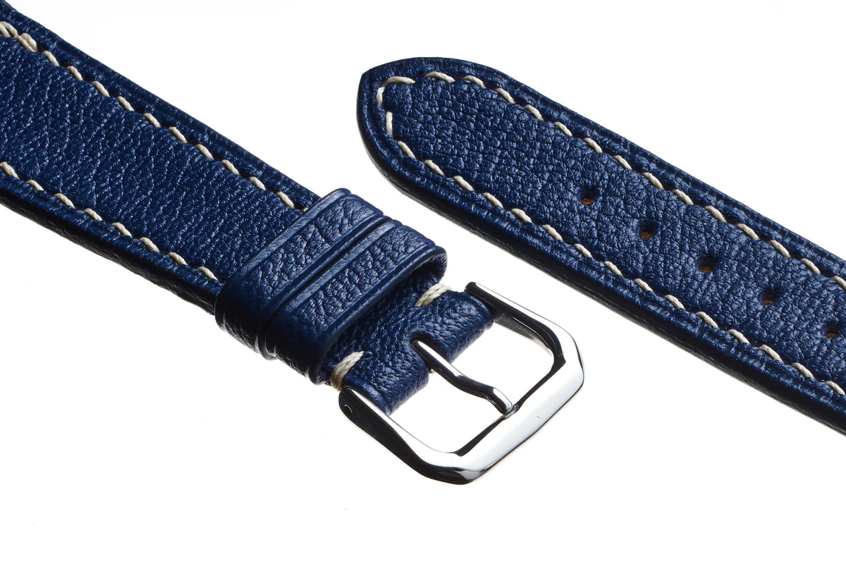 Marine Blue Goatskin Watch Strap - David Lane Design