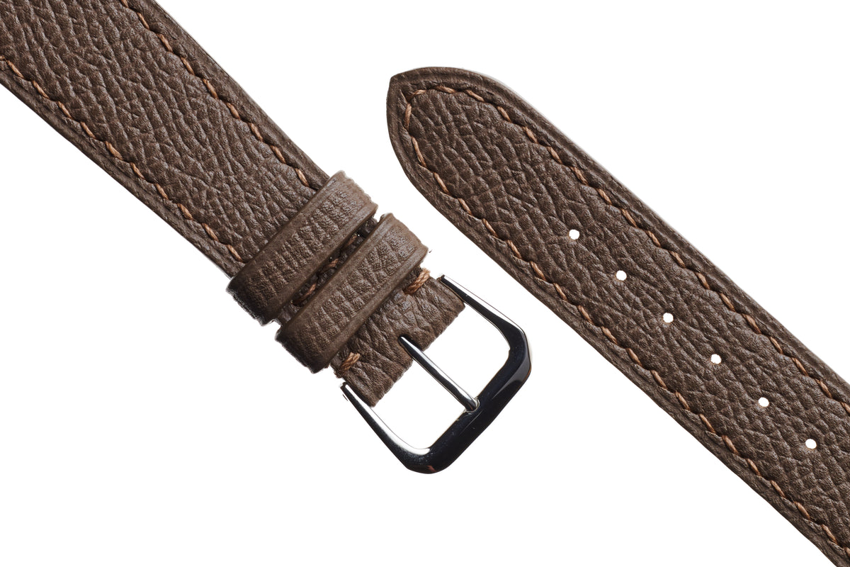 Taupe Epsom Grain Calfskin Watch Strap - David Lane Design