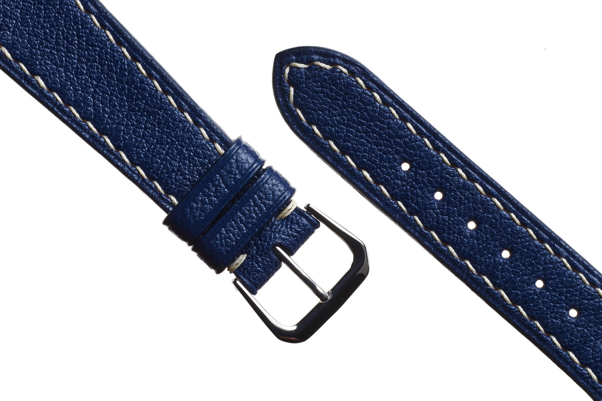 Marine Blue Goatskin Watch Strap - David Lane Design