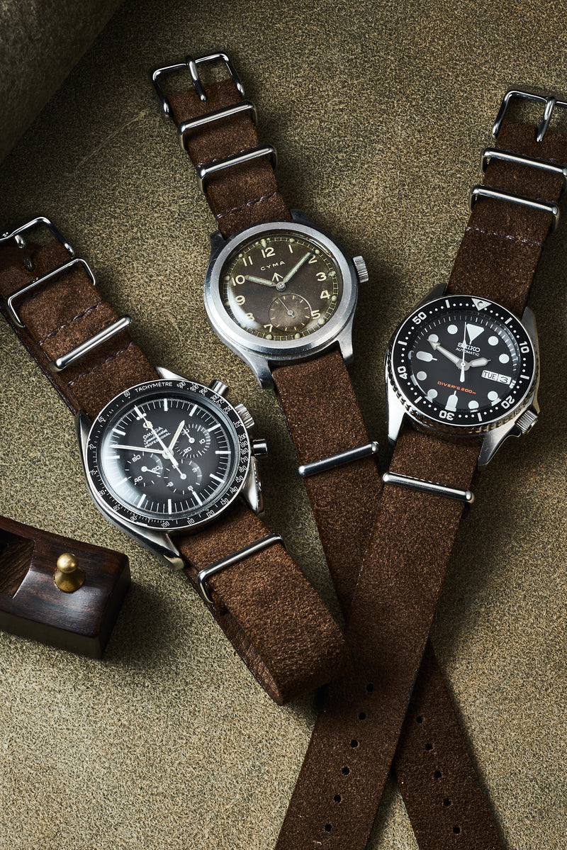 Dark Brown Suede NATO Strap - David Lane Design