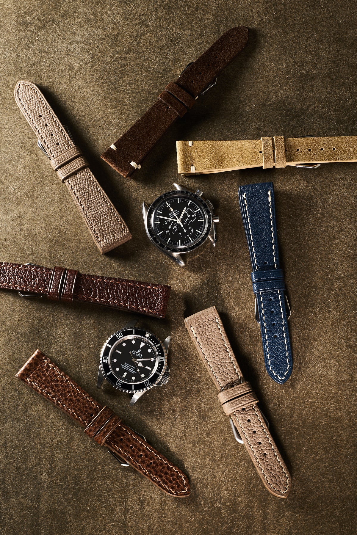 Taupe Alpine Shrunken Calf Watch Strap - David Lane Design