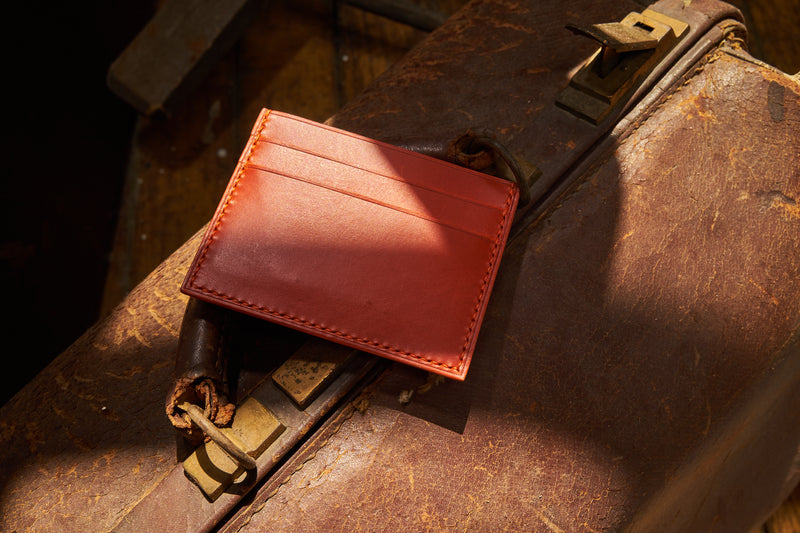 Blaze Orange Buttero Slim Card Case - David Lane Design