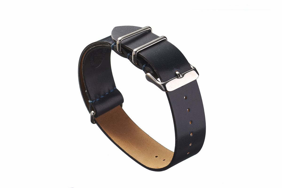 Navy Horween Shell Cordovan NATO Strap - David Lane Design