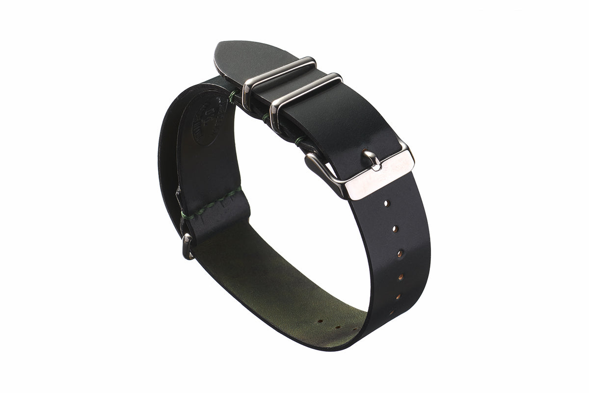 Green Horween Shell Cordovan NATO Strap - David Lane Design