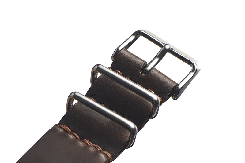 Dark Cognac Horween Shell Cordovan NATO Strap - David Lane Design