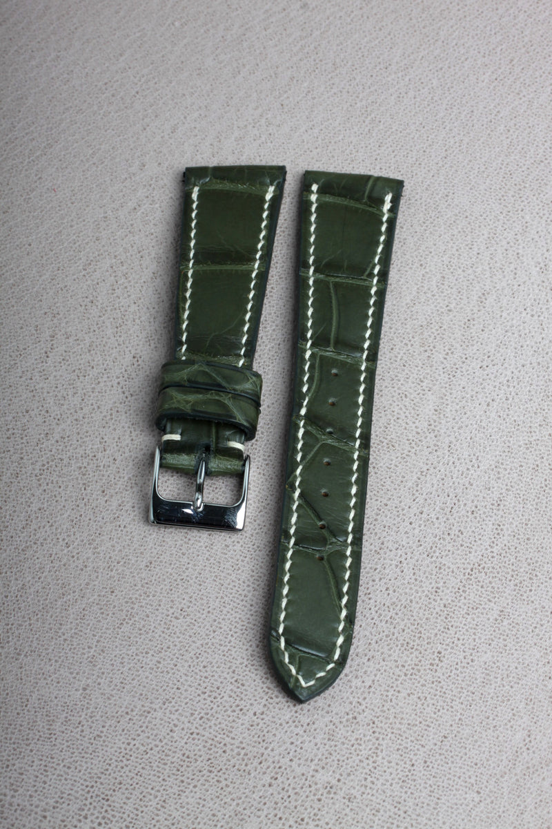 Hunter Green Matte Alligator Watch Strap - David Lane Design