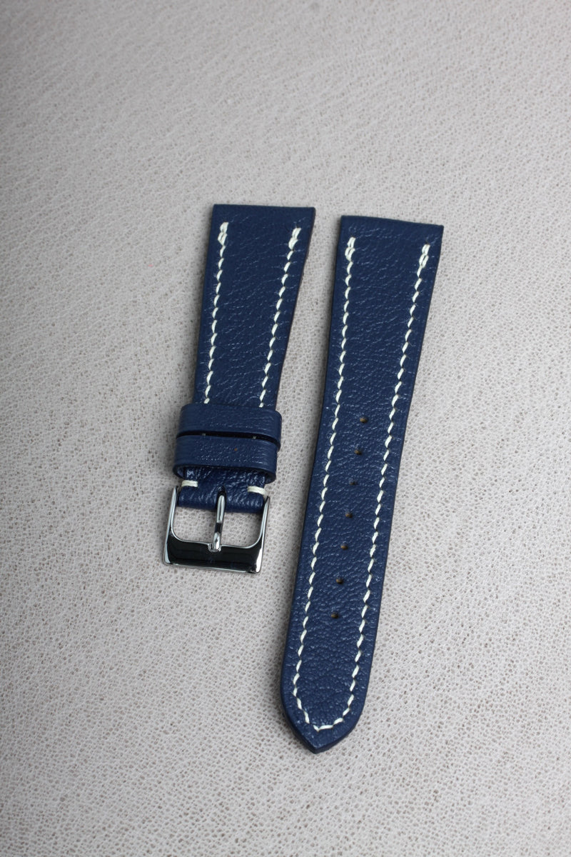 Marine Blue Goatskin Watch Strap - David Lane Design