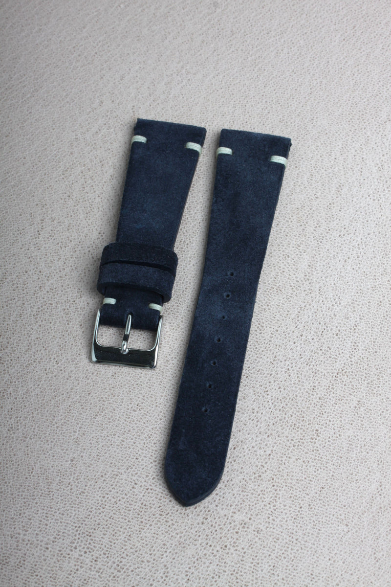 Navy Blue Suede Watch Strap - David Lane Design