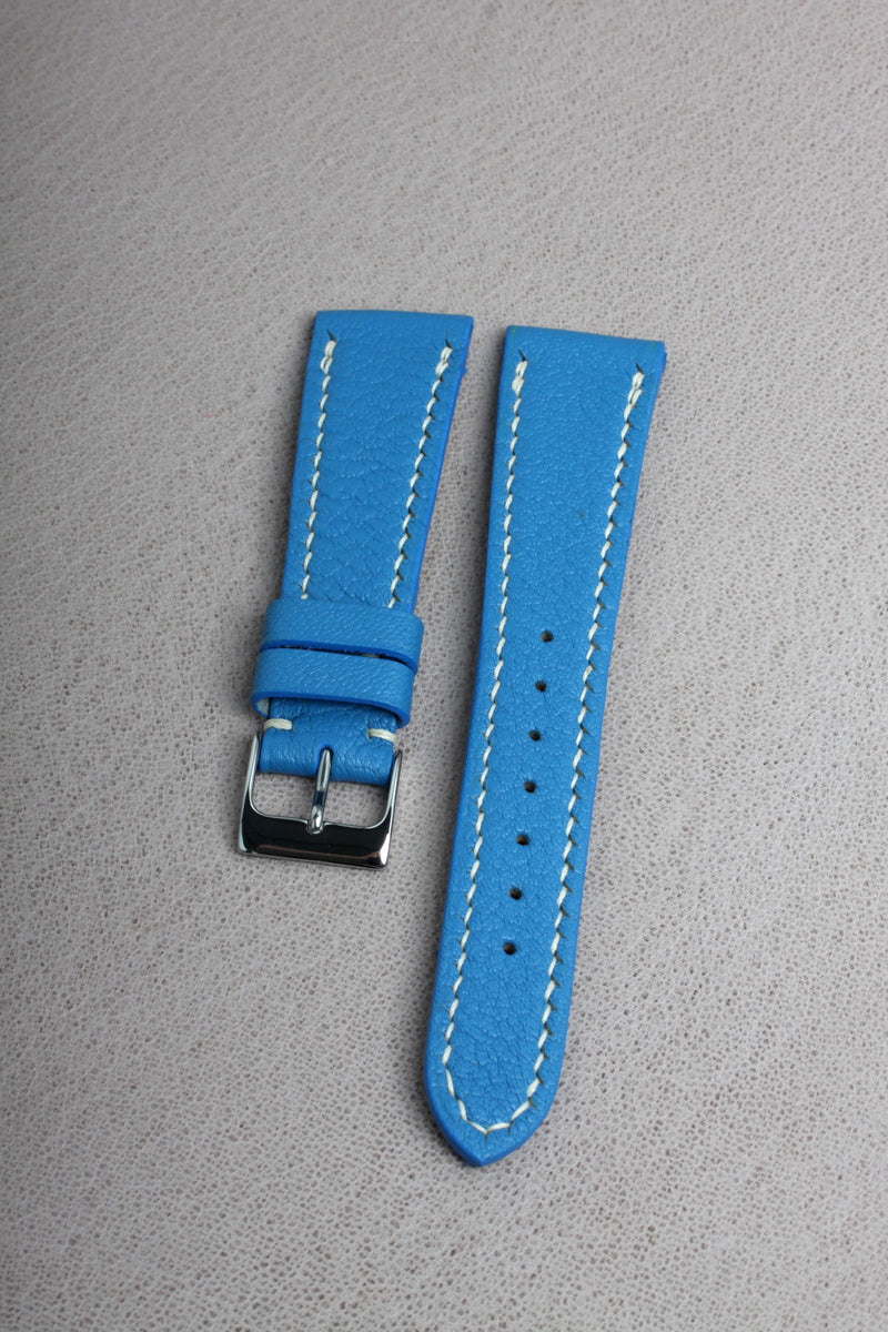 Bright Blue Goatskin Watch Strap - David Lane Design