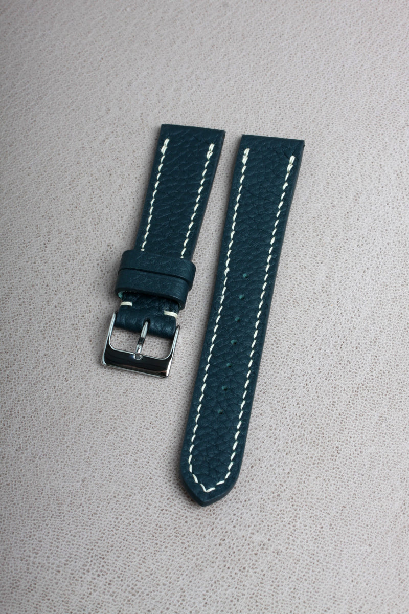 Deep Aqua Blue Bull Hide Watch Strap - David Lane Design