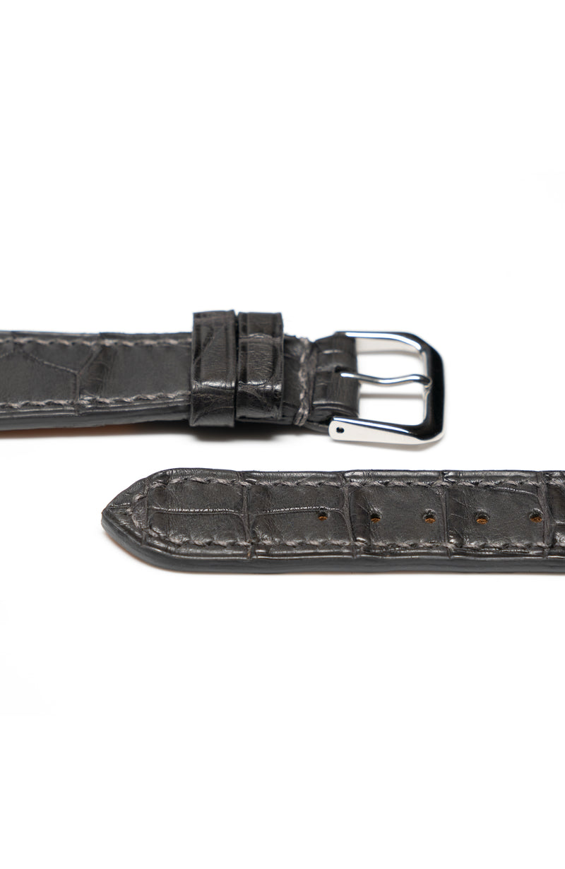 Slate Gray Matte Alligator Watch Strap - David Lane Design